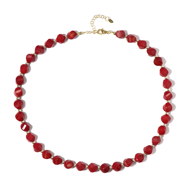 Roter Quarz-Silberhalskette