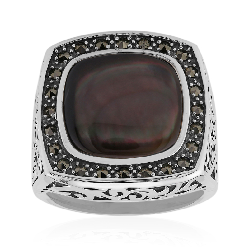 Perlmutt-Silberring (Annette classic)