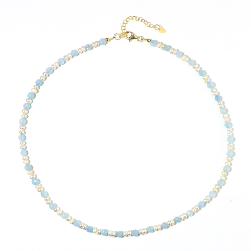 Edelstein-Silberhalskette