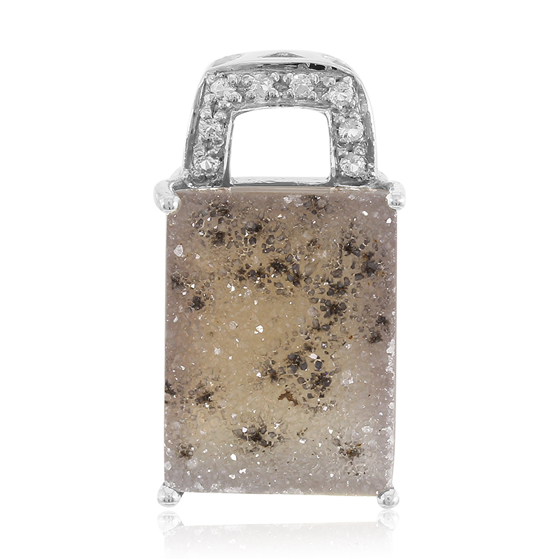 Glitzer-Achat-Silberanhänger