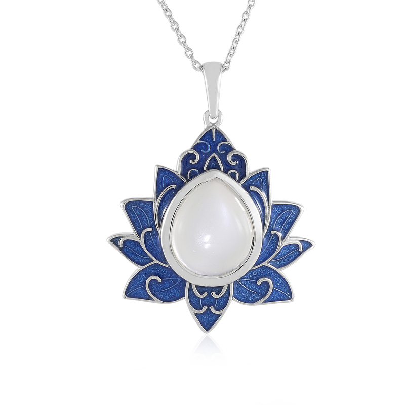 Weißer Mondstein-Silberhalskette (Adela Silber)