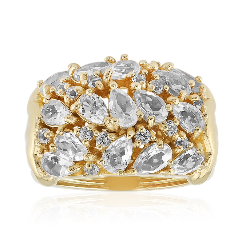 Weißer Topas-Silberring