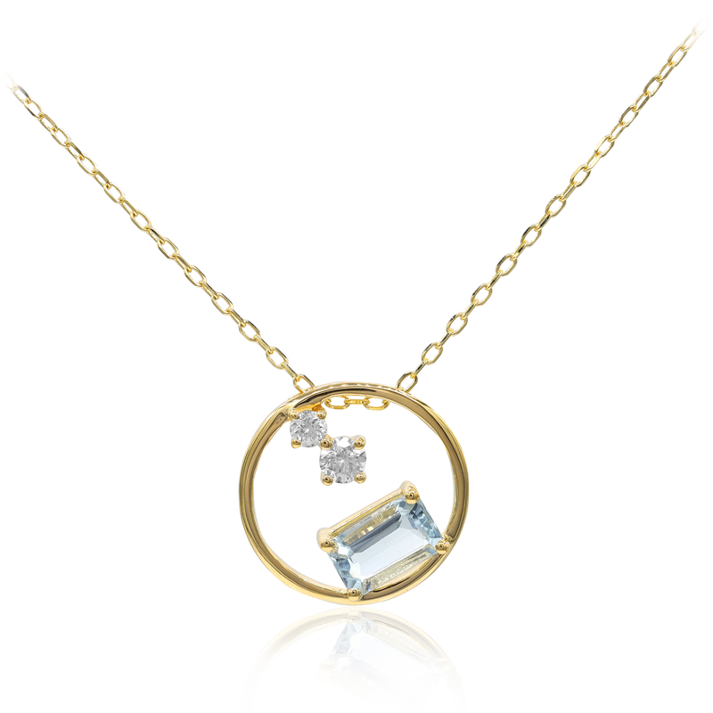AAA-Brasilianischer Aquamarin-Goldhalskette (CIRARI)