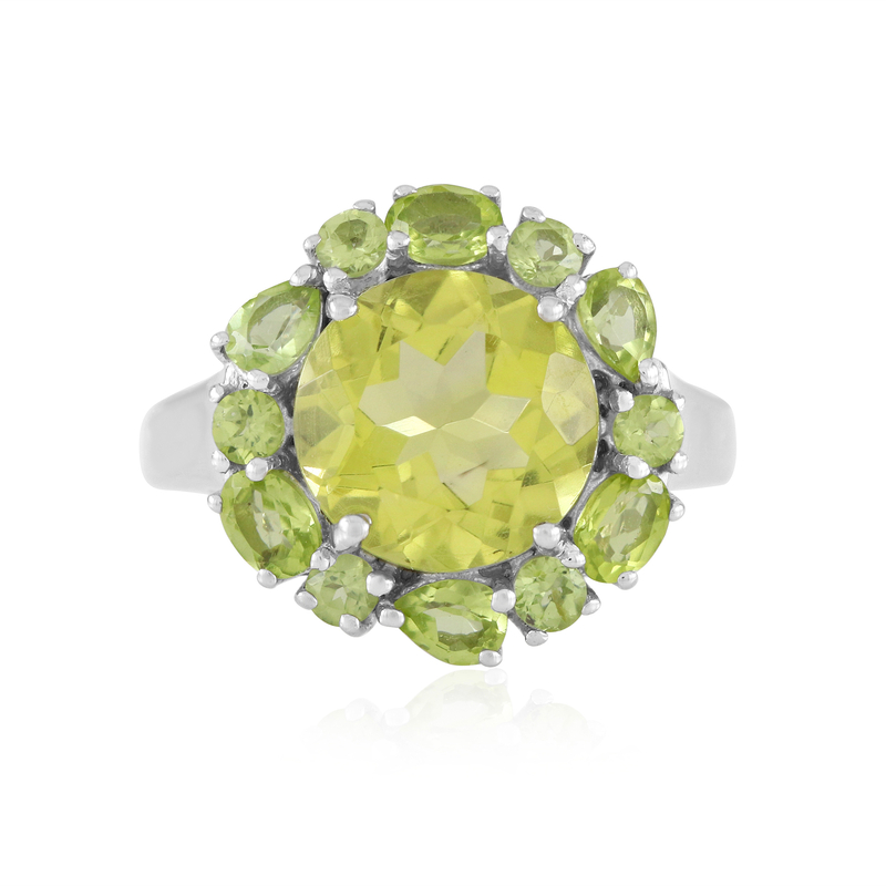 Ouro Verde-Quarz-Silberring