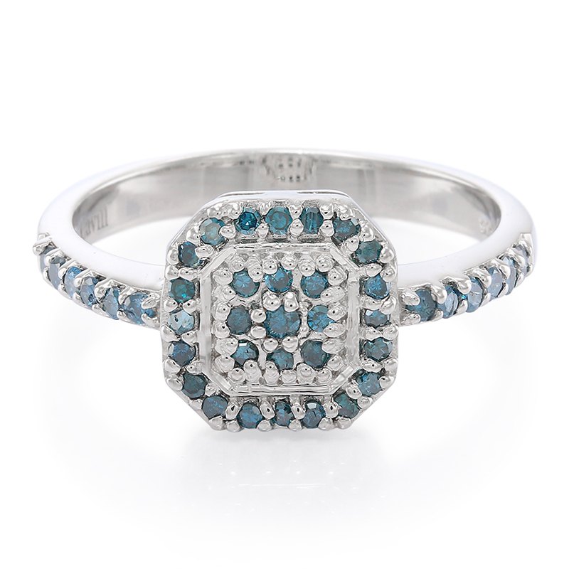 Fancy-Diamant-Silberring