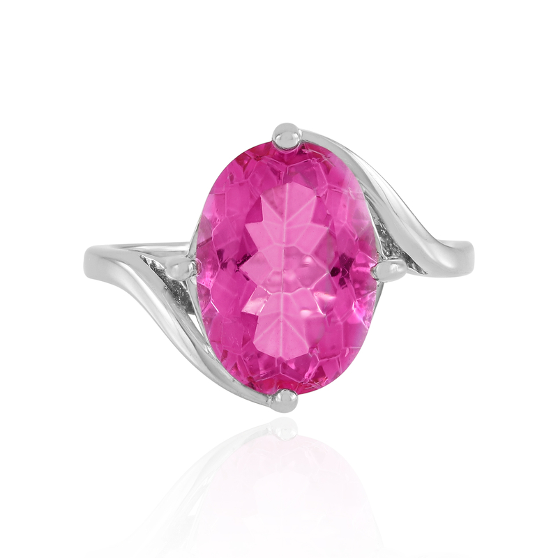 Pinkfarbener Quarz-Silberring