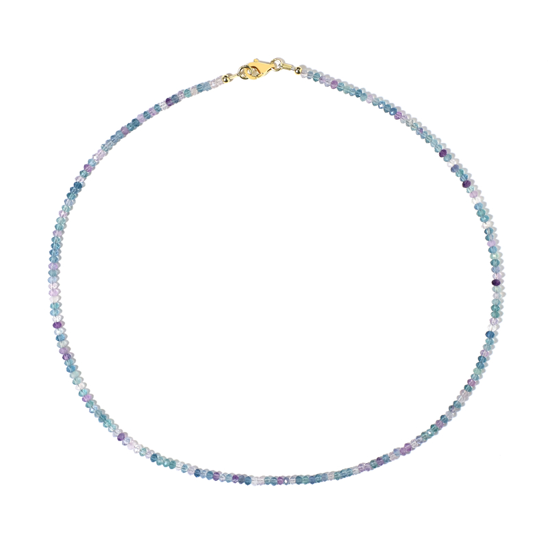 Fluorit-Silberhalskette