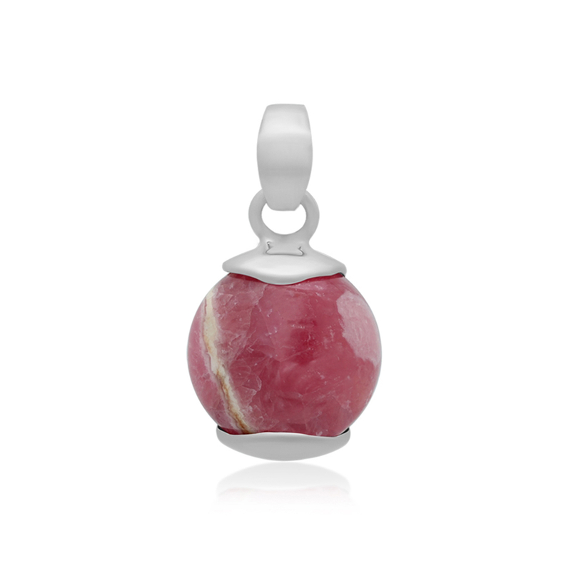 Rhodochrosit-Silberanhänger