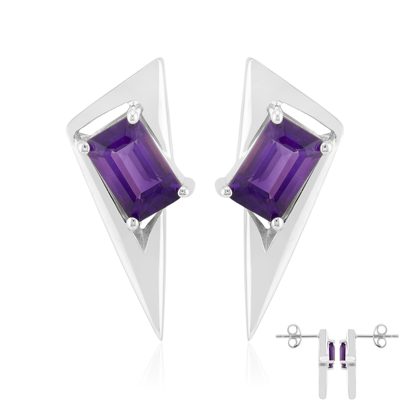 Uruguay-Amethyst-Silberohrringe (Pallanova)