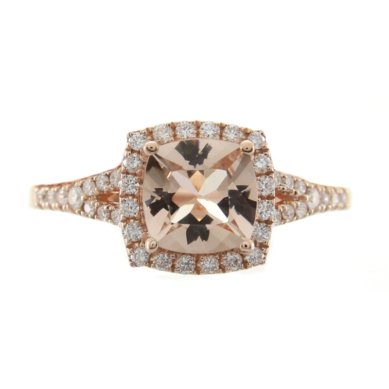 AAA-Morganit-Goldring - Farbe: Pink