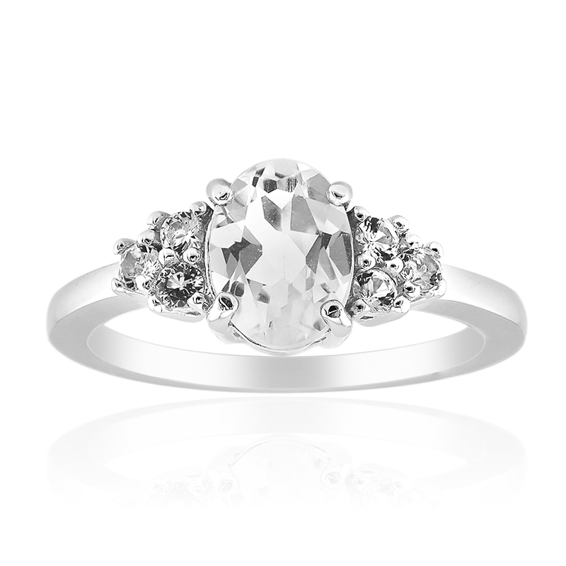 Weißer Topas-Silberring Weißer Topas-Silberring