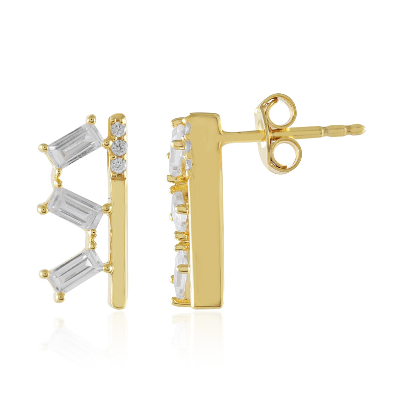 Zirkon-Silberohrringe Zirkon-Silberohrringe