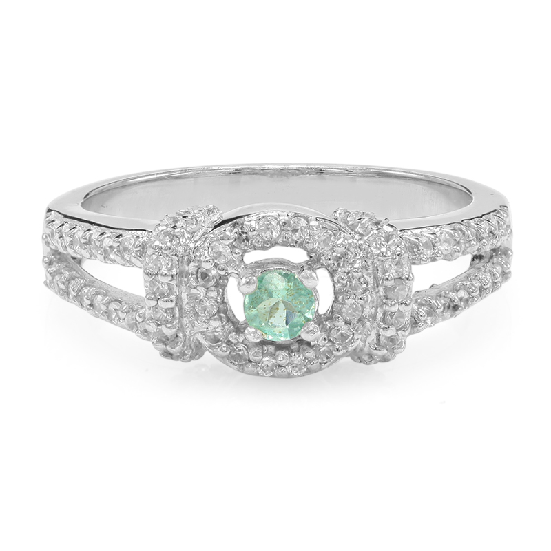 Grüner Fluorapatit-Silberring