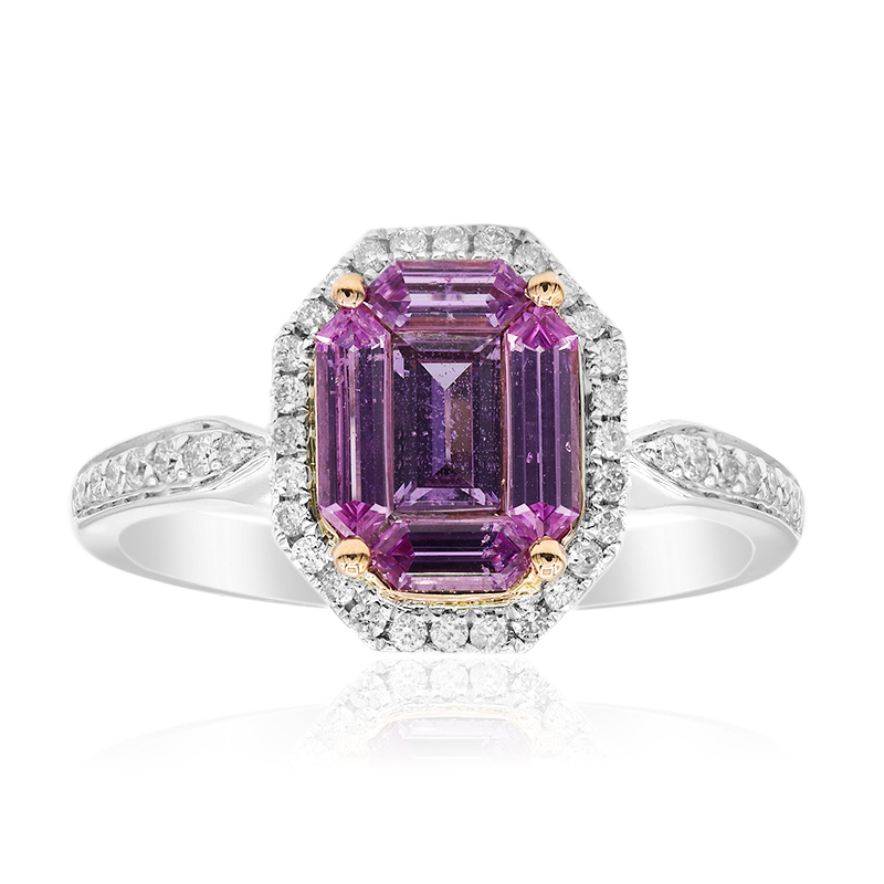 Pinkfarbener Saphir-Goldring (CIRARI) Pinkfarbener Saphir-Goldring (CIRARI)