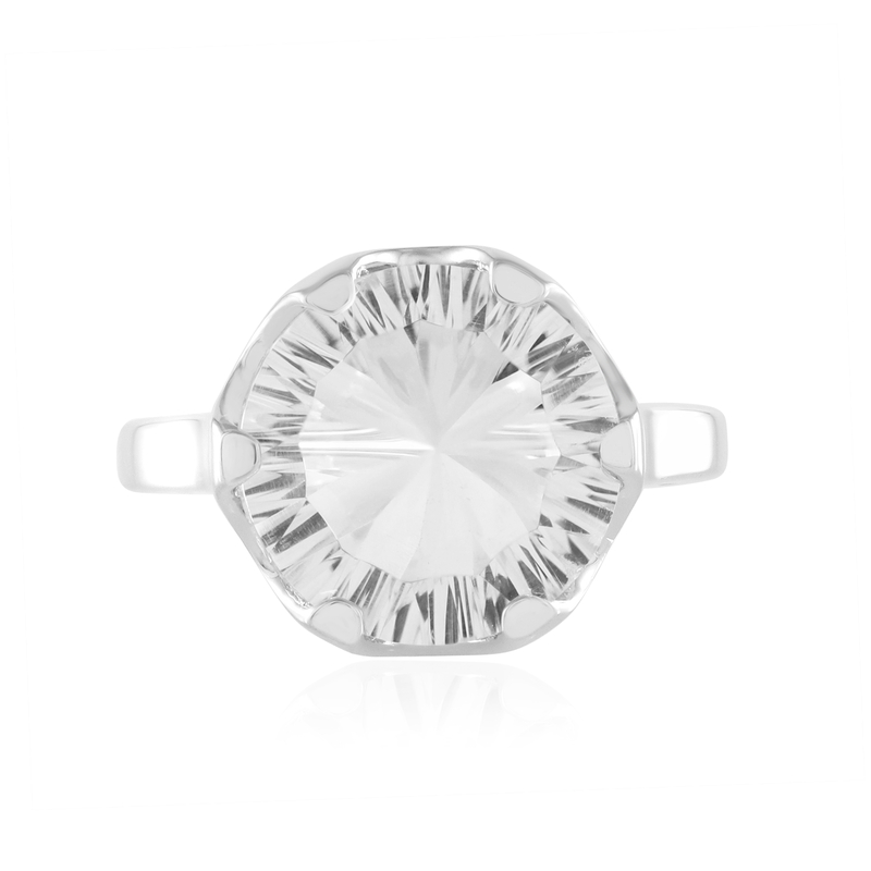 Weißer Quarz-Silberring Weißer Quarz-Silberring