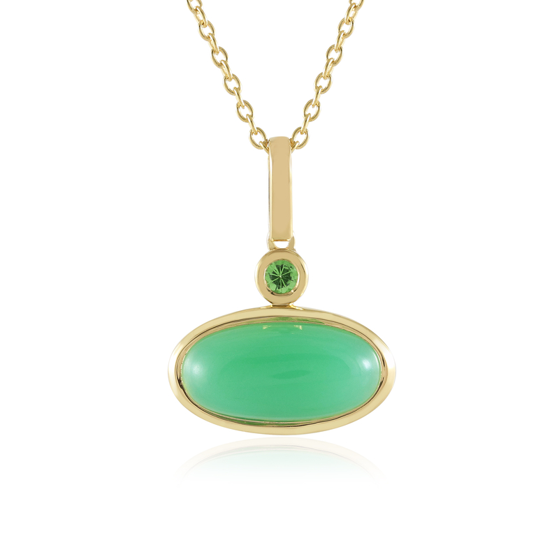 Chrysopras-Silberhalskette (KM by Juwelo)