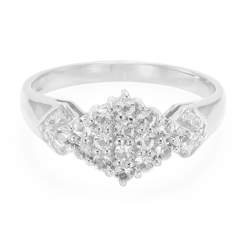 Weißer Topas-Silberring