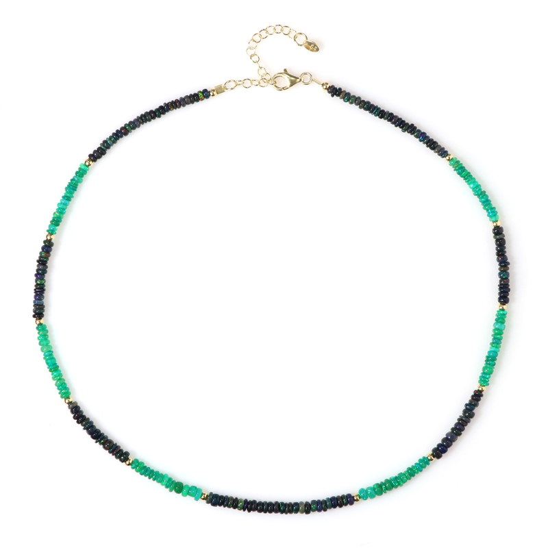 Opal-Silberhalskette