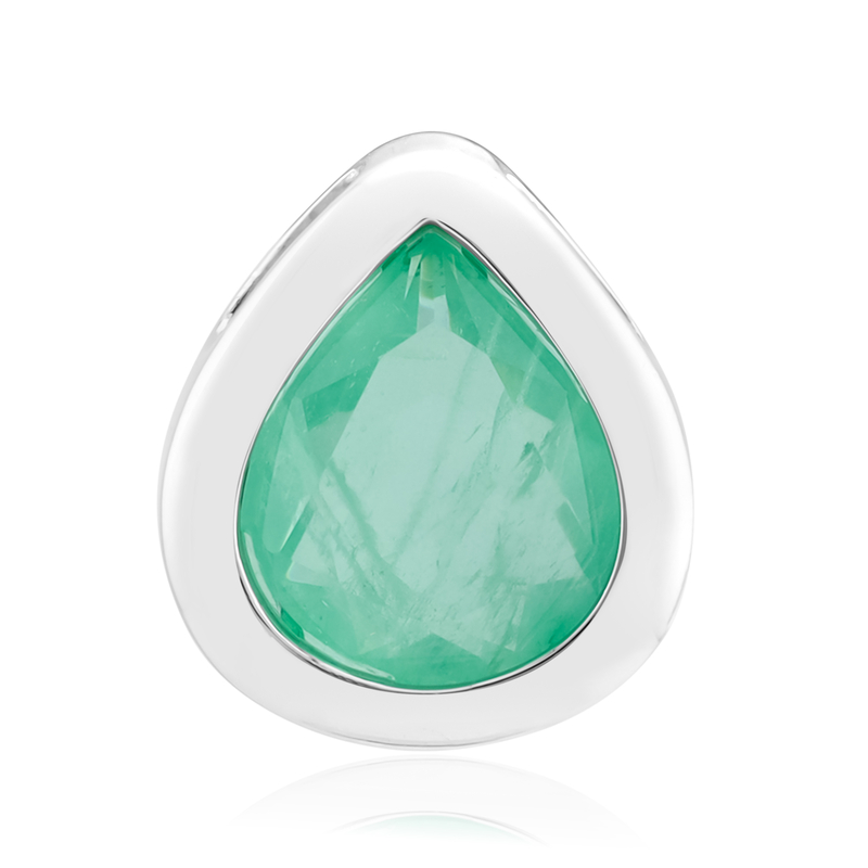 Grüner Pastell-Quarz-Silberanhänger (MONOSONO COLLECTION)