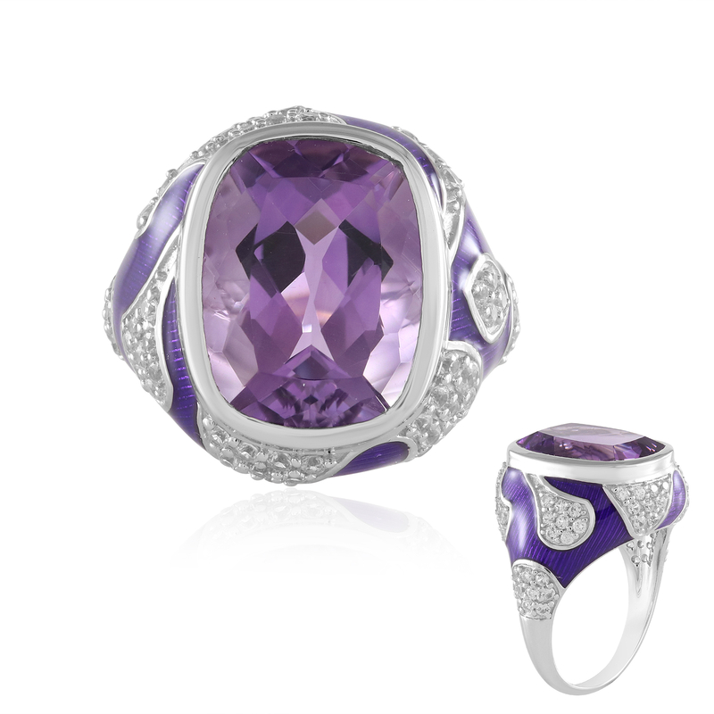 Lavendel-Amethyst-Silberring (Adela Silber)