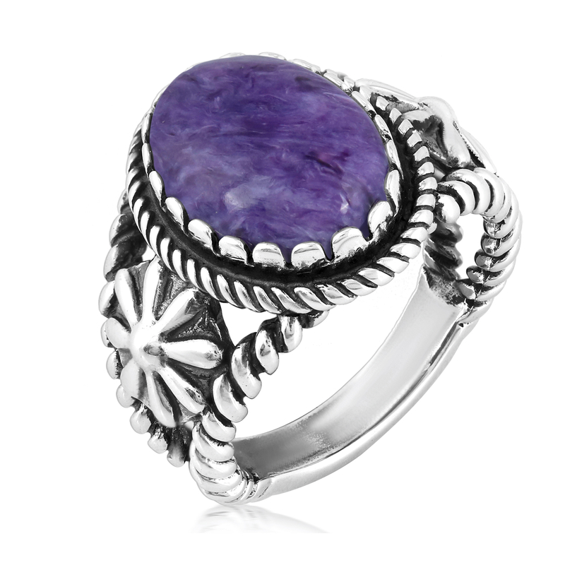 Charoit-Silberring (Desert Chic) - Farbe: Lila