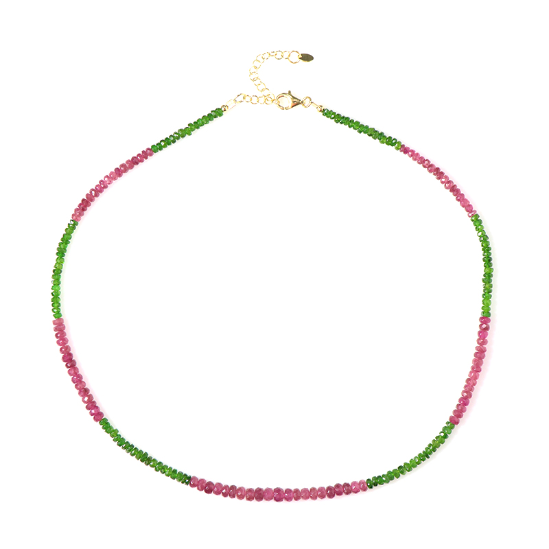 Edelstein-Silberhalskette