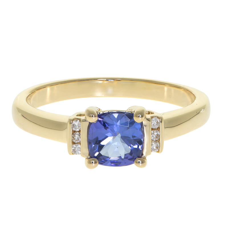 AAA-Tansanit-Goldring - Farbe: Blau