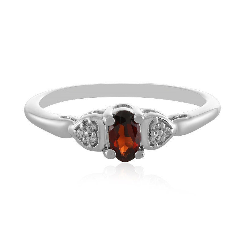 Roter Granat-Silberring