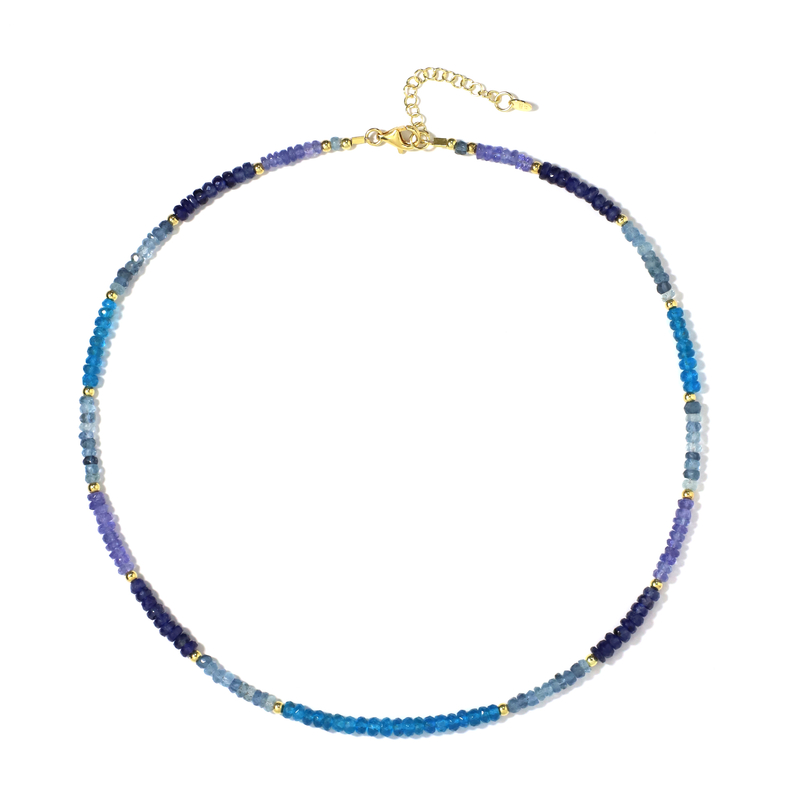 Edelstein-Silberhalskette (Riya)