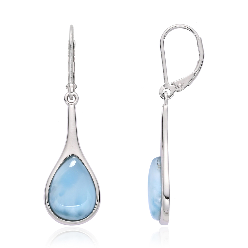 Larimar-Silberohrringe