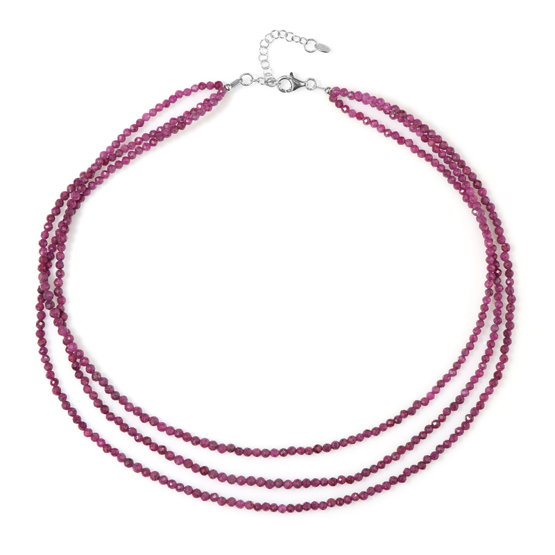 Mosambik-Rubin-Silberhalskette