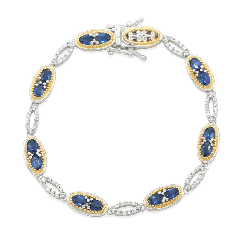 Blauer Saphir-Silberarmband (Gems en Vogue)
