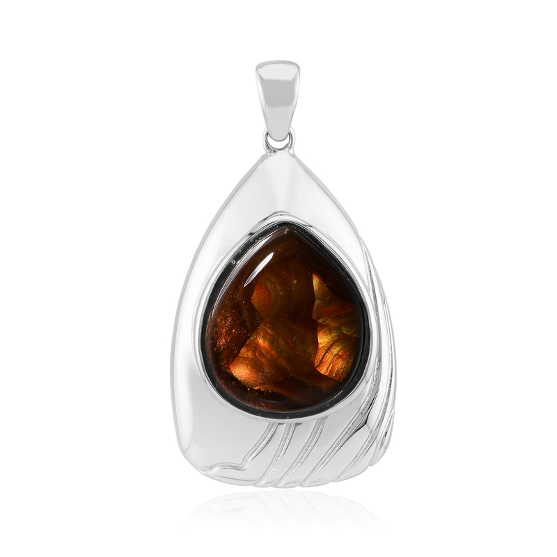 Feuerachat-Silberanhänger - Farbe: Silber
