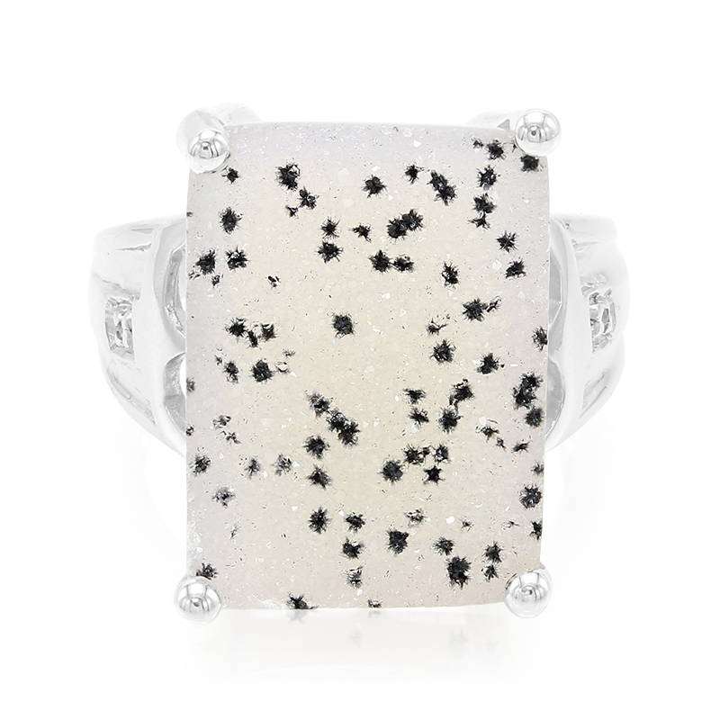 Glitzer-Achat-Silberring