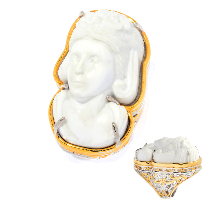 Weißer Achat-Silberring (Gems en Vogue)