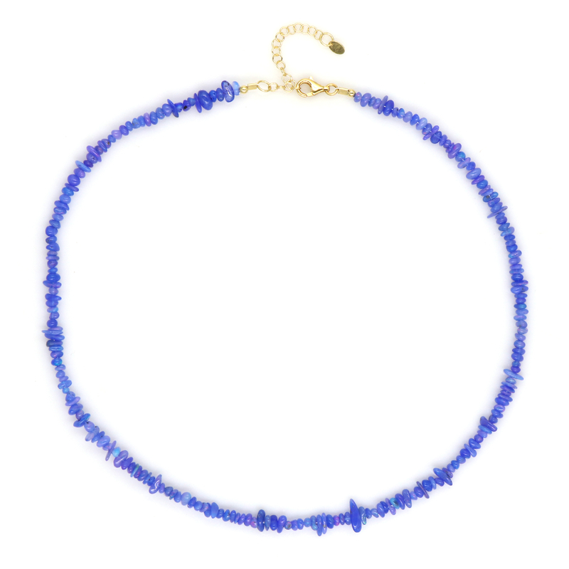 Äthiopischer Lavendel-Opal-Silberhalskette