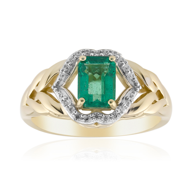 AAA-Sambia-Smaragd-Goldring (Rifkind 1894 Collection)