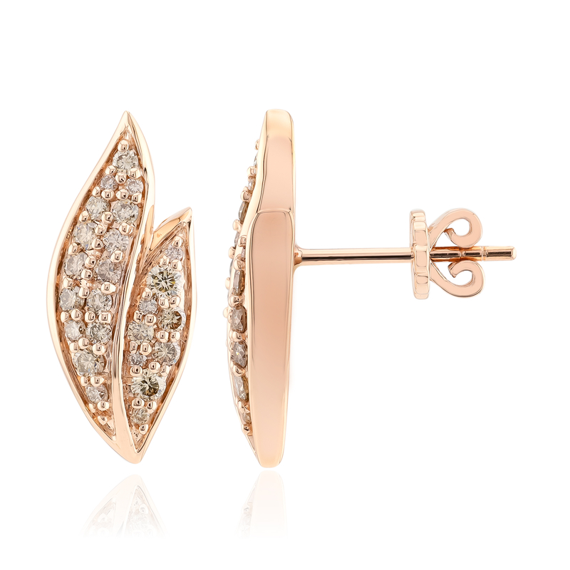 SI1 Argyle-Rose de France-Brillant-Goldohrringe (Annette) SI1 Argyle-Rose de France-Brillant-Goldohrringe (Annette)