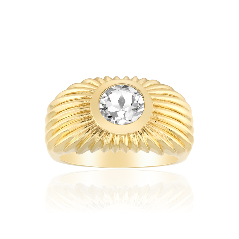 Weißer Topas-Silberring