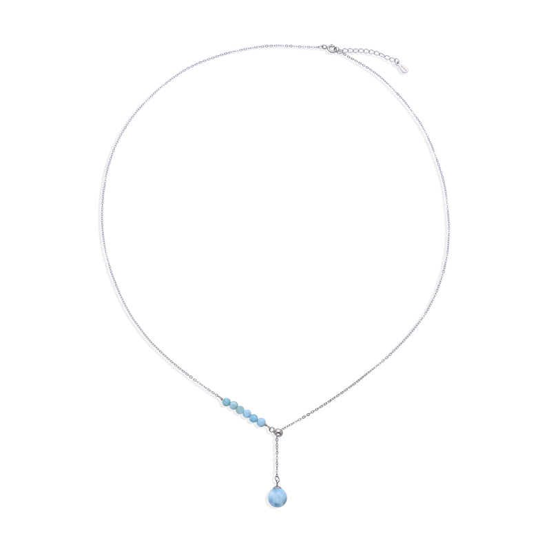 Larimar-Silberhalskette