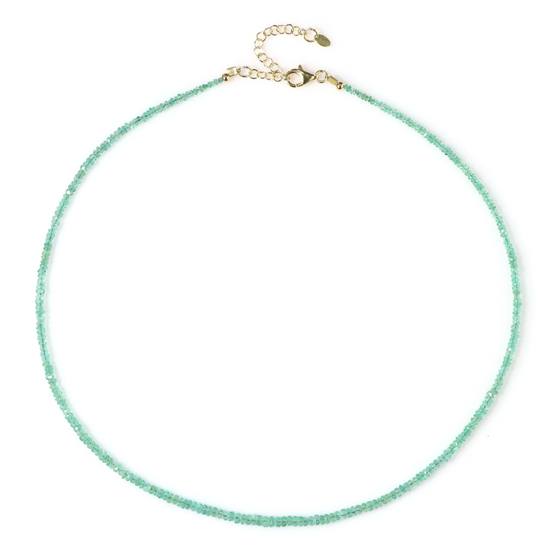 Ruanda-Smaragd-Silberhalskette