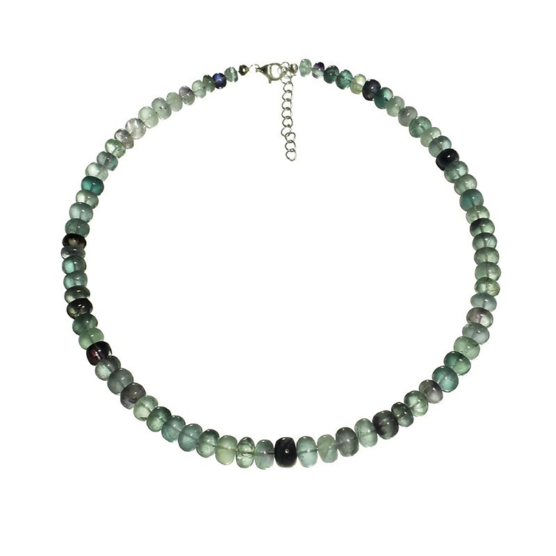 Fluorit-Silberhalskette