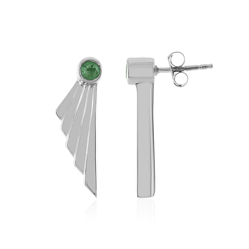 Äthiopischer Smaragd-Silberohrringe (SAELOCANA)