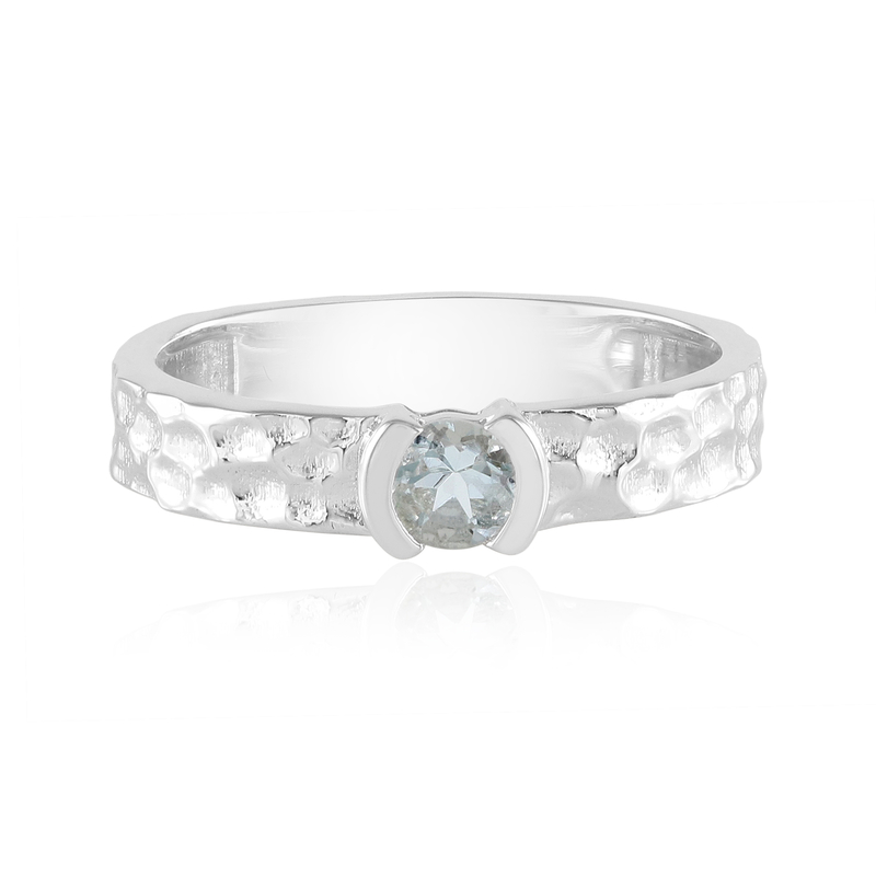Brasilianischer Aquamarin-Silberring