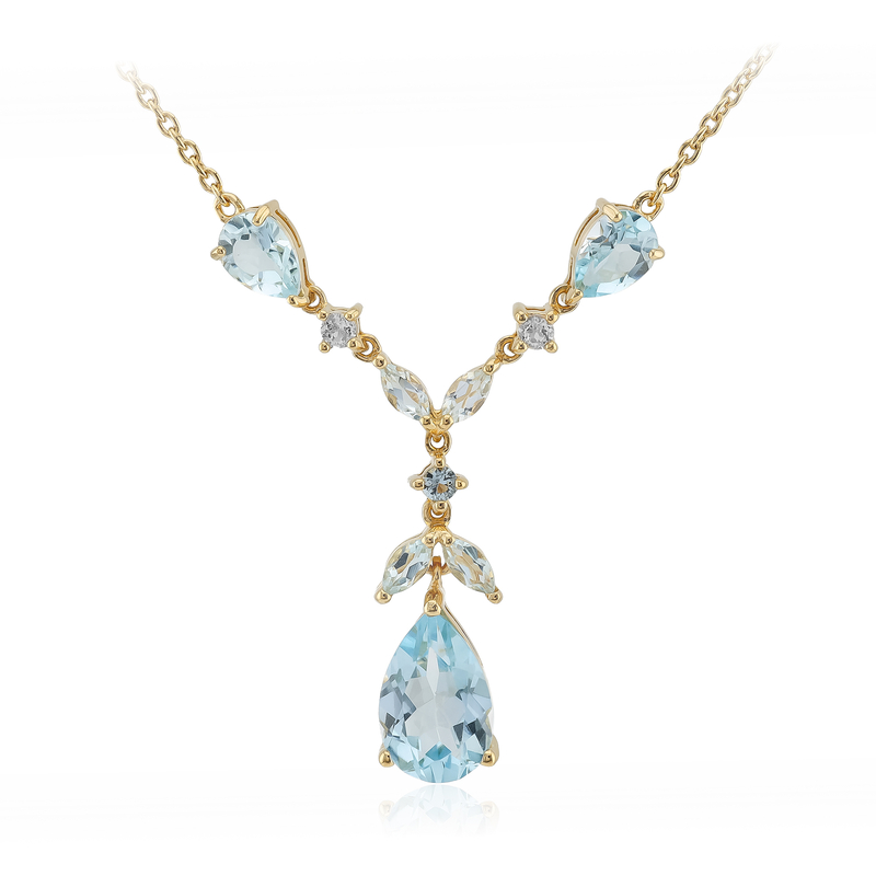 Himmelblauer Topas-Silbercollier
