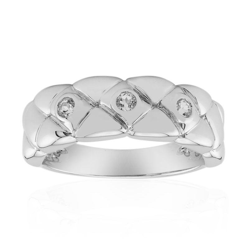 Weißer Topas-Silberring