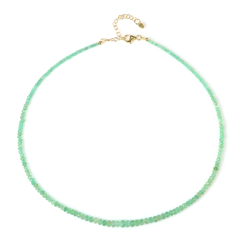 Russischer Smaragd-Silberhalskette