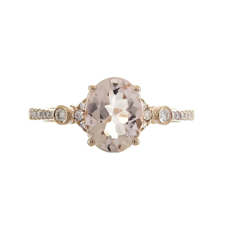 AAA-Morganit-Goldring - Farbe: Pink