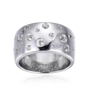 Zilveren ring met witte topaasstenen (Adela Gold) 1028EI