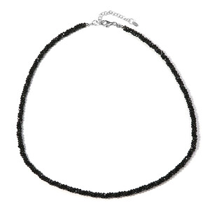 Zilveren halsketting met zwarte spinelstenen 1266VT
